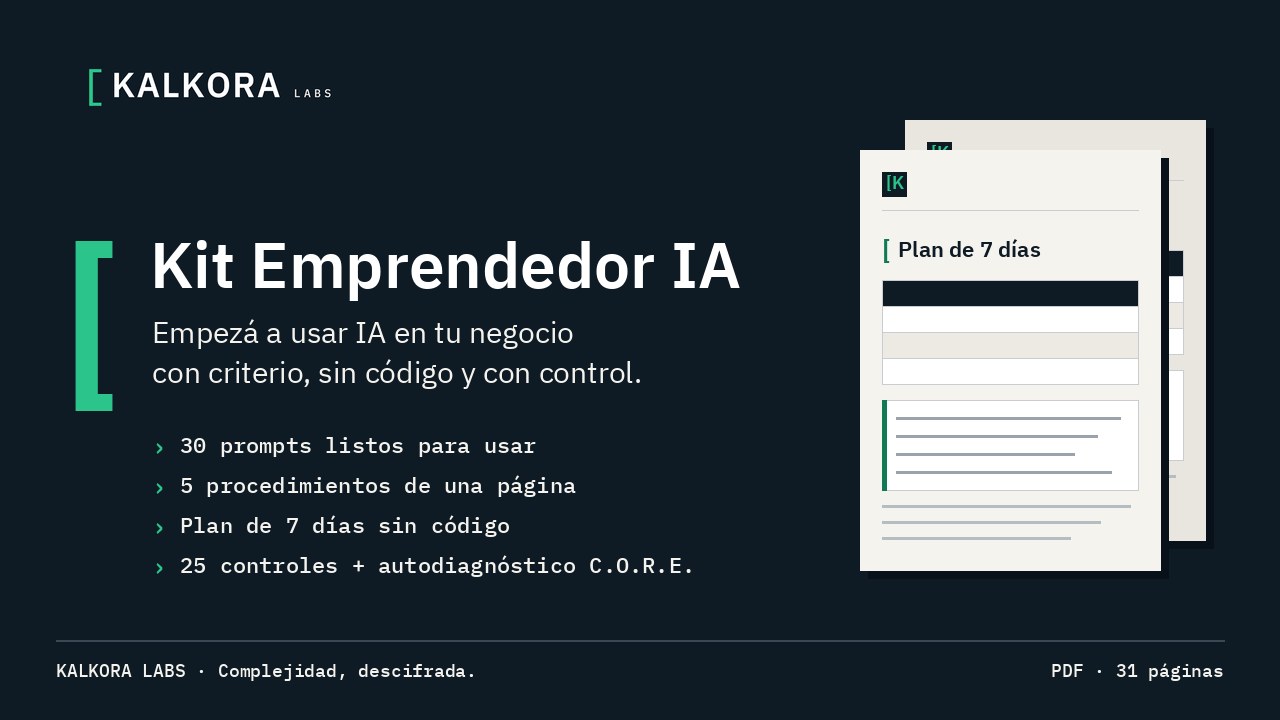 Portada del Kit Emprendedor IA de KALKORA Labs