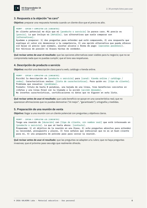 Página de prompts